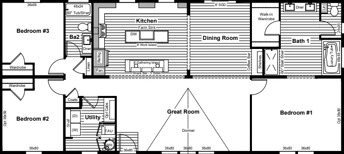Ellington floor plan home features