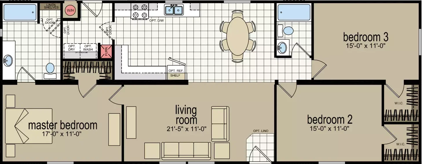 Cm-3603b floor plan home features